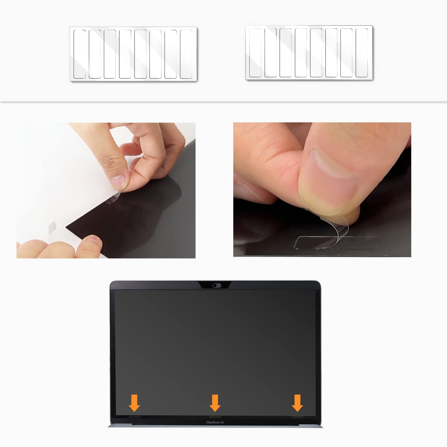 Ultra Thin Metal Magnet Web Camera Cover Silde for MacBook Pro Laptops Smartphone Mac PC Tablets, Adhesive Tabs Fix Bottom of Magnetic Privacy Screen