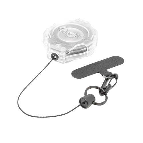 KEY-BAK Ratch-It Retractable Anti-Theft Phone Tether with Belt Clip and Universal Smartphone Case Connection Clear