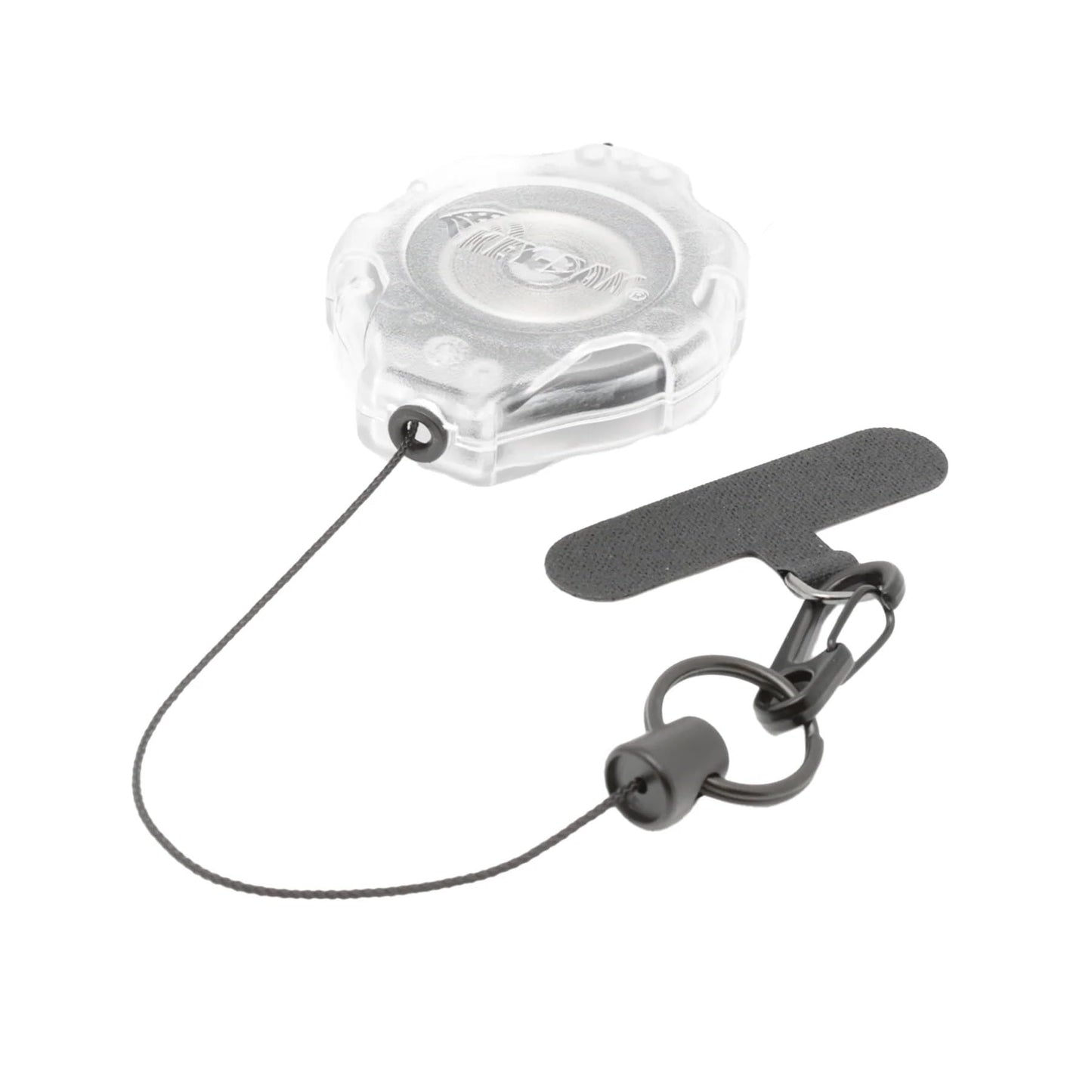 KEY-BAK Ratch-It Retractable Anti-Theft Phone Tether with Belt Clip and Universal Smartphone Case Connection Clear