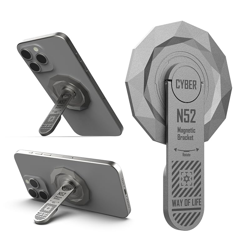 HOUNY [2026 New] Magnetic Kickstand for MagSafe Phone Grip Stand, Aluminium Alloy Ultra Light & Ultra Thin, Rotation Angle Adjustment Holder