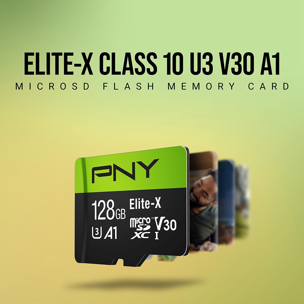 PNY 128GB Elite-X Class 10 U3 V30 A1 microSDXC Flash Memory Card