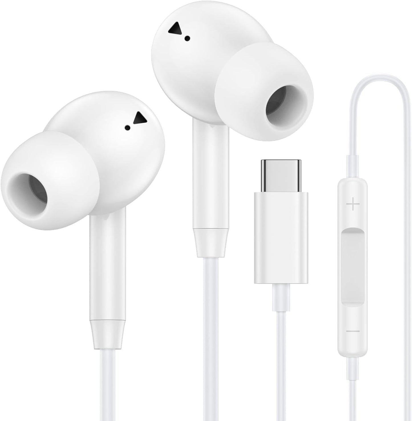 USB C Wired Earbuds,USB C Headphones Wired with Microphone for iPhone 17/16/15 Pro Max Plus, Type C in-Ear Earphones, HiFi Stereo, No Latency