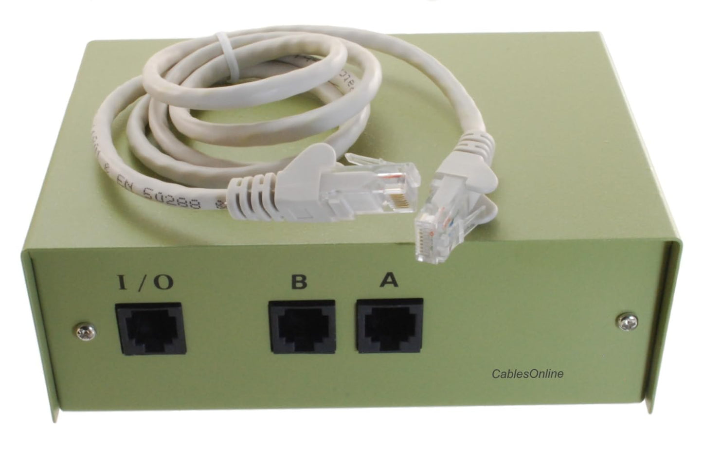 CablesOnline 2-Way AB RJ45 8P8C Network Metal Rotary Manual Switch Box with One 3ft RJ45 8-Wire Network Cable, SB-034C