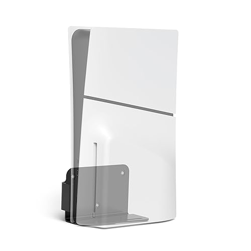 Bangcheer Aluminum Wall Mount for PlayStation 5 Slim Digital Edition and Disc Edition Wall Mount Bracket for PS5-Slim Space Saving PS5 Slim Shelf