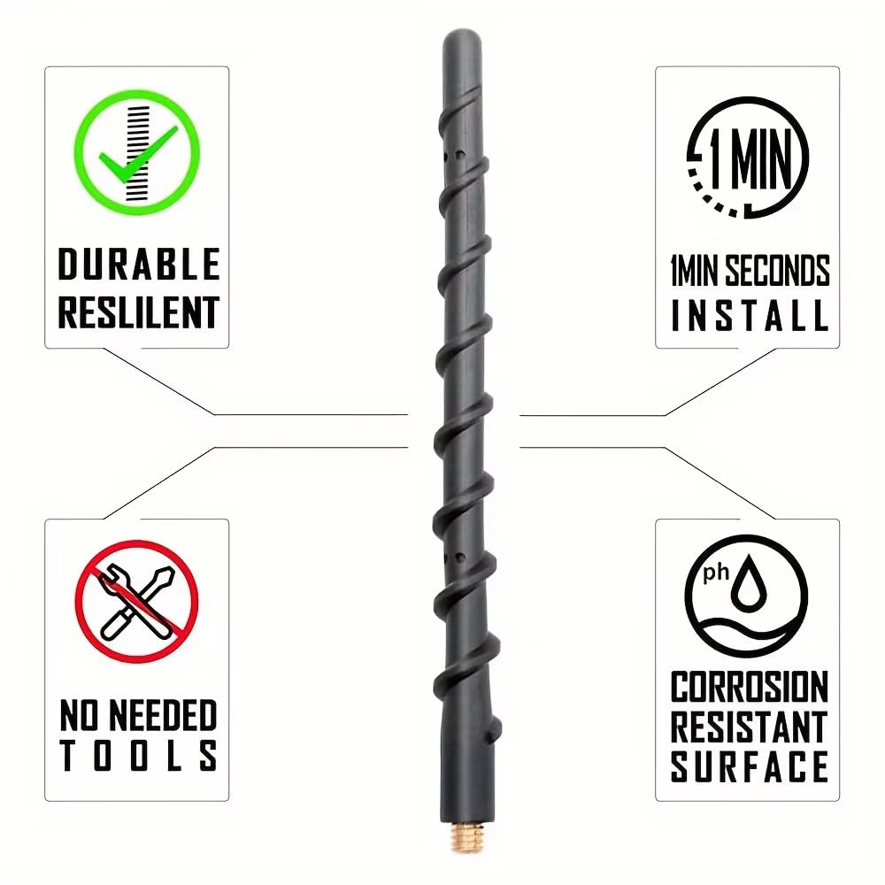 CZSWCH Short Antenna for Jeep Wrangler Gladiator (2007-2024),Ford F150 F-150 (2009-2024),Dodge RAM 1500 (2009-2018) 7 Inch Truck Car Antenna