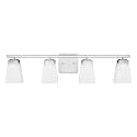 HomePlace by Capital Lighting 114441BN-334 Baxley Modern Soft White Glass Bathroom Vanity Wall Light, 4-Light 400 Total Watts, 7" H x 31" W, Brushed