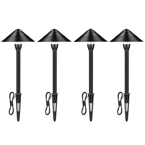 Gardenients Low Voltage Landscape Lights - Aluminum Outdoor Waterproof 12V 3W 3000K Warm-White Light (4-Pack)