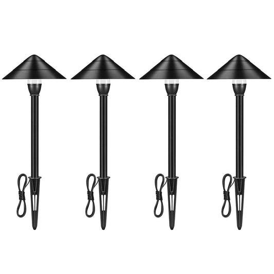 Gardenients Low Voltage Landscape Lights - Aluminum Outdoor Waterproof 12V 3W 3000K Warm-White Light (4-Pack)