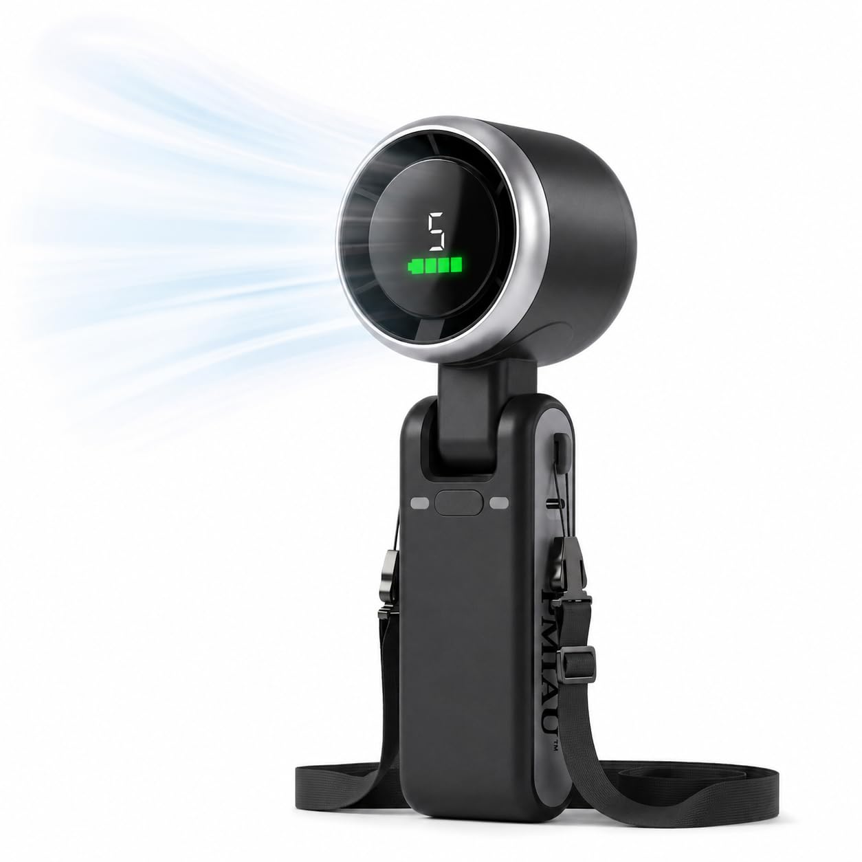 PMIAU Portable Mini Fan 5000mAh (15hours) Rechargeable USB Desk Fan, 5 Speeds Personal Cooling Fan, 6.7 in Compact Quiet Fan for Office, Bedroom