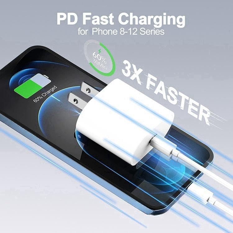HAODEXING Wall Charger USB C Charger Block USB-C 20W Power Adapter with Fast Charging Function Compatible iPhone 17Pro/17 Pro Max/17