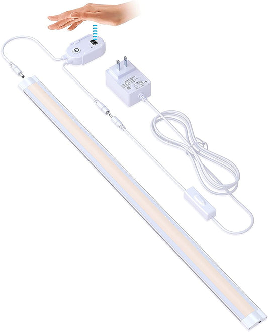Under Cabinet Lighting LED 20In Kitchen Under Counter Light Fixtures Dimmable with Manual Sensor Control,Desk,Over Sink,Tool Box Hutch Light Bar Plug