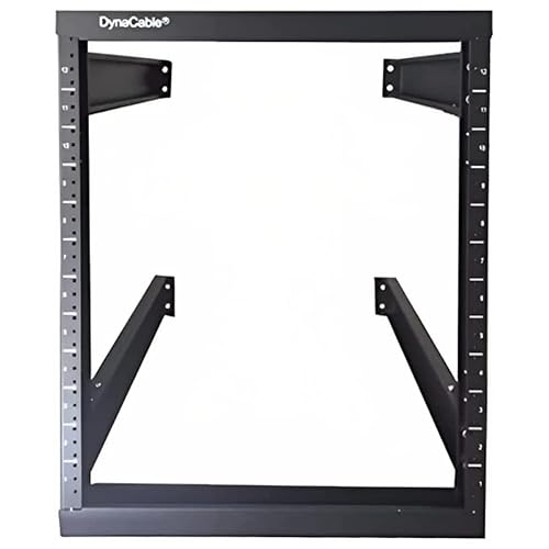 DynaCable 12U 19 Inch Heavy Duty Open Frame Fixed Mount Rack | 20 Inches Depth Wall Mount Rack for Cabinets | IT Networking & More | Hold Up to 250