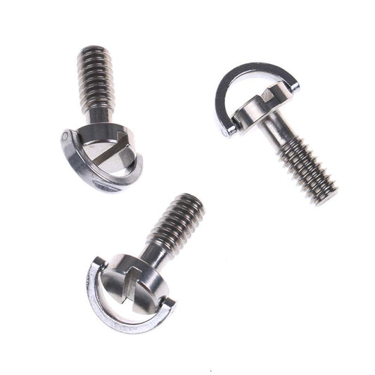 VizGiz 3 Pack 1/4 Quick Release Adapter Screw Pin Enhanced Long 21MM Flat Head D Shaft D Ring 1/4" inch Mounting Screw Adapter for DSLR Camera Tripod
