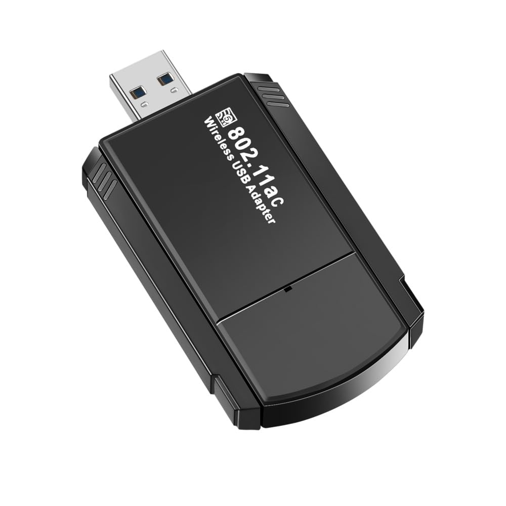 YGNET 1300Mbps Wireless USB Adapter, Driver-Free Gigabit Dual-Band for Desktop, WiFi Network Receiver Transmitter