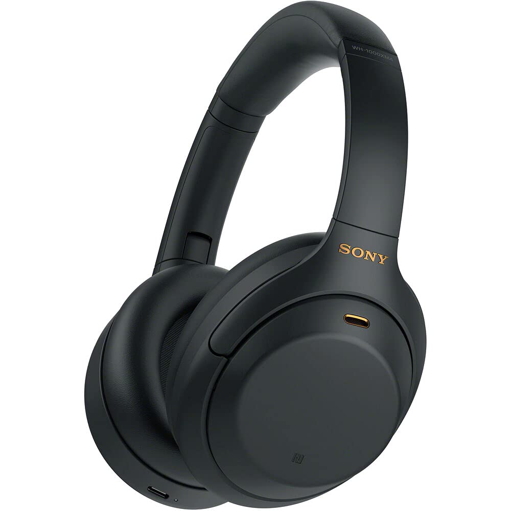 Sony WH-1000XM4 Wireless Noise Canceling Overhead Headphones with Mic for Phone-Call, Voice Control, Black, with USB Wall Adapter and Microfiber…
