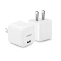 USB C Charger, EQWOL Byte 2-Pack 20W Mini USB-C Wall Charger (2-White)