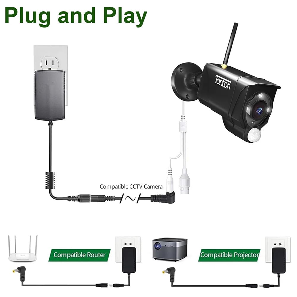 Jienk 2PCS 3FT 18AWG Right Angle DC5525 Power Extension Cable, 5.5mm x 2.5mm 90 Degree Male to Female Plug Power Cord for CCTV Security Camera,DVR,LED