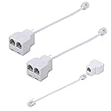 Yumiwoow Phone Line Splitter,Telephone Splitter,with RJ11 6P4C Plugs,Suitable for Telephone,Fax Machine,White 3-Pack