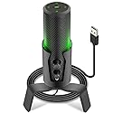 USB Microphone Selectable Pickup Pattern-4 in 1 Polar Pattern Selector Audio Cardioid Condenser Mic w/LED Effect Lights, Podcast Recording Kit for