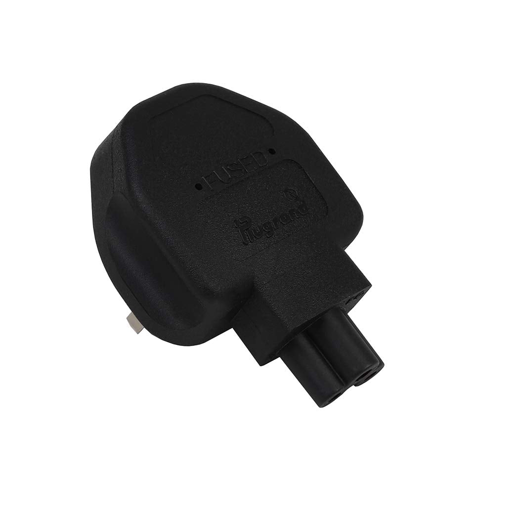 Tekit UK 3 Pole Male to IEC 320 C5 AC Power Adapter with 3A Fuse,UK BS1363 to IEC320 C5 PDU/UPS Server, UK Plug. Britain Converter (UK to C5)