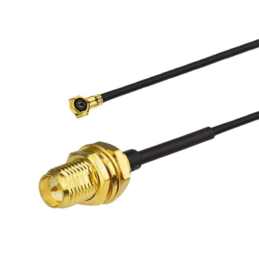 Superbat Mini PCI-4 to RP-SMA Pigtail (6inch 2-Pack) RP-SMA Bulkhead Cable for M.2 NGFF Interface Mini PCIe Cards WiFi Bluetooth Antenna Extension