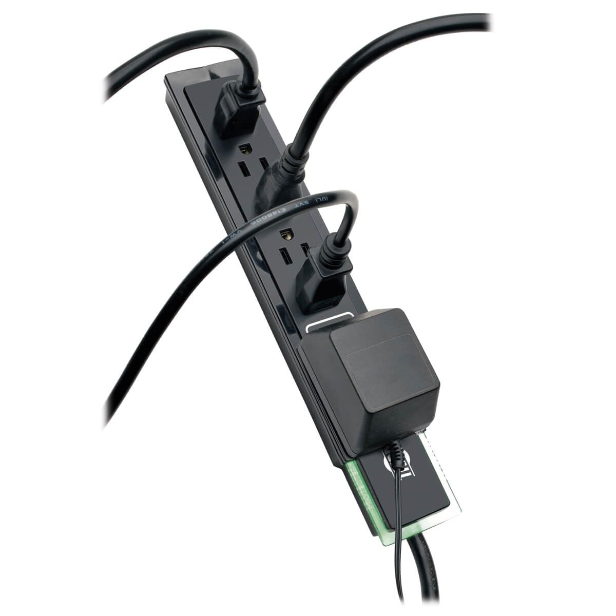 Tripp Lite 6 Outlet Surge Protector Power Strip, Black, 6ft Cord, Tel/Fax/Modem Protection, Right-Angle Plug, Lifetime Manufacturer's Guarantee & $75K