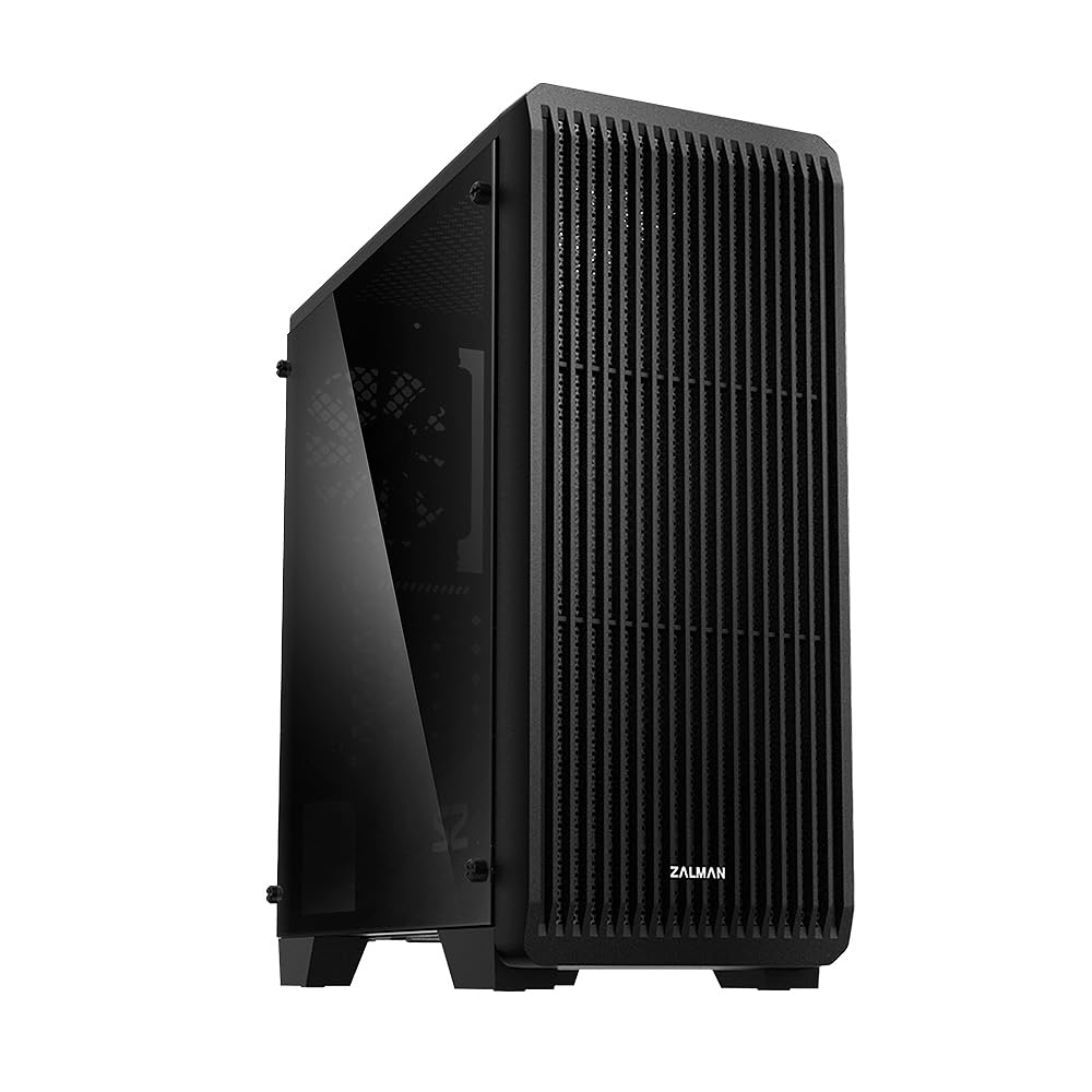 Zalman S2 TG ATX Mid-Tower PC Case, 3 x Pre-Installed 120mm Zalman Quiet Fans (Support up to 8 Fans), High Airflow Mesh Front Panel, Full Tempered