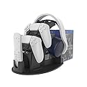EJGAME Dual Game Controller & Headphone & Media Remote & Game Disc Stand Holder Compatible with PS5,/PS4/Xbox ONE/Series X/Switch,Stay