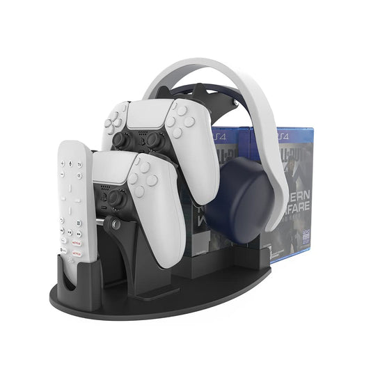 EJGAME Dual Game Controller & Headphone & Media Remote & Game Disc Stand Holder Compatible with PS5,/PS4/Xbox ONE/Series X/Switch,Stay