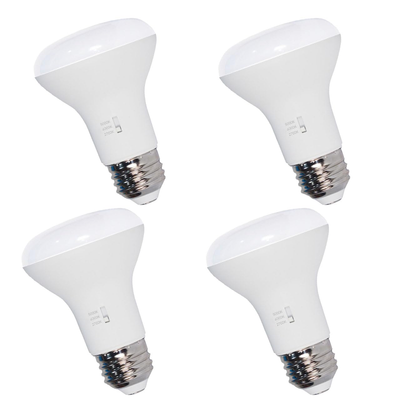 4-Pack 3CCT BR20 LED Flood Light Bulb Soft White Glow Cool White Daylight,8W (60-Watt),2700K 4000K 5000k,850LM,Dimmable,120° Beam Anglg,R20 Indoor LED