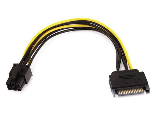Monoprice 8inch SATA 15pin to 6pin PCI Express Card Power Cable [Electronics]