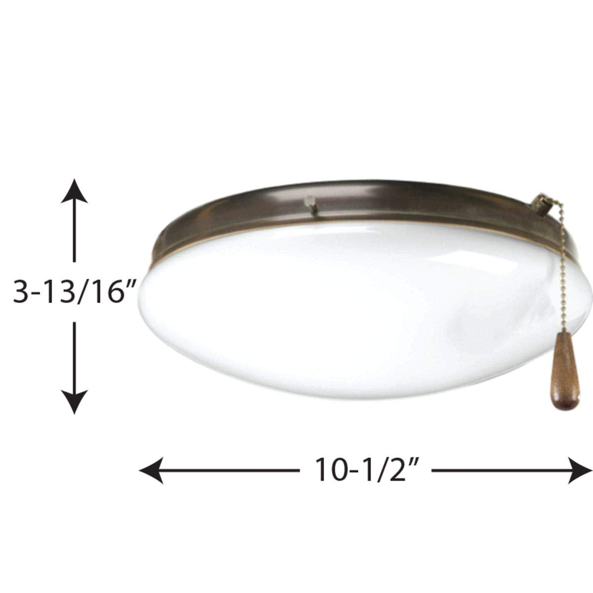 Progress Lighting AirPro 10.5" Ceiling Fan Light Kit, Antique Bronze