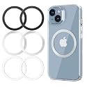 KALAPOP Metal Rings 6PCS,Ultra-Thin(0.4mm)for MagSafe Sticker/Magnetic Adapter/Phone Cases/Wireless charger,Compatible with iPhone