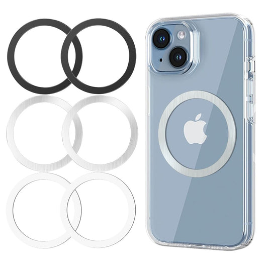 KALAPOP Metal Rings 6PCS,Ultra-Thin(0.4mm)for MagSafe Sticker/Magnetic Adapter/Phone Cases/Wireless charger,Compatible with iPhone