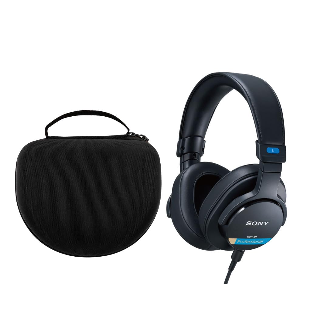 Sony MDR-M1 Professional Reference Closed Dynamic High-Fidelity Monitor Headphones (Black) Bundle with Knox Gear Professional Headphone Case…