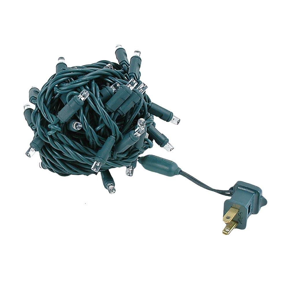 Novelty Lights 35ft 70 LED Warm White Christmas Lights Outdoor/Indoor, 6" Spacing, Green Wire String Lights for Festive Xmas Lighting, IP55, UL