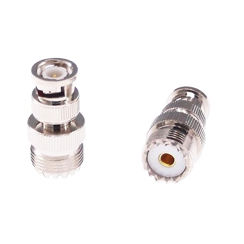 RFaha 2pcs BNC Male to UHF Female SO-239 SO239 RF Coax Adapter BNC to UHF Coaxial Connector Adapter(F37-2)