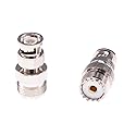 RFaha 2pcs BNC Male to UHF Female SO-239 SO239 RF Coax Adapter BNC to UHF Coaxial Connector Adapter(F37-2)