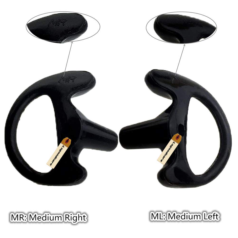 Lsgoodcare Replacement Earmold Earbud (Left and Right Ear) for Two Way Radio Acoustic Coil Tube Earpiece - Open Ear Insert Earmould Earbuds Black…