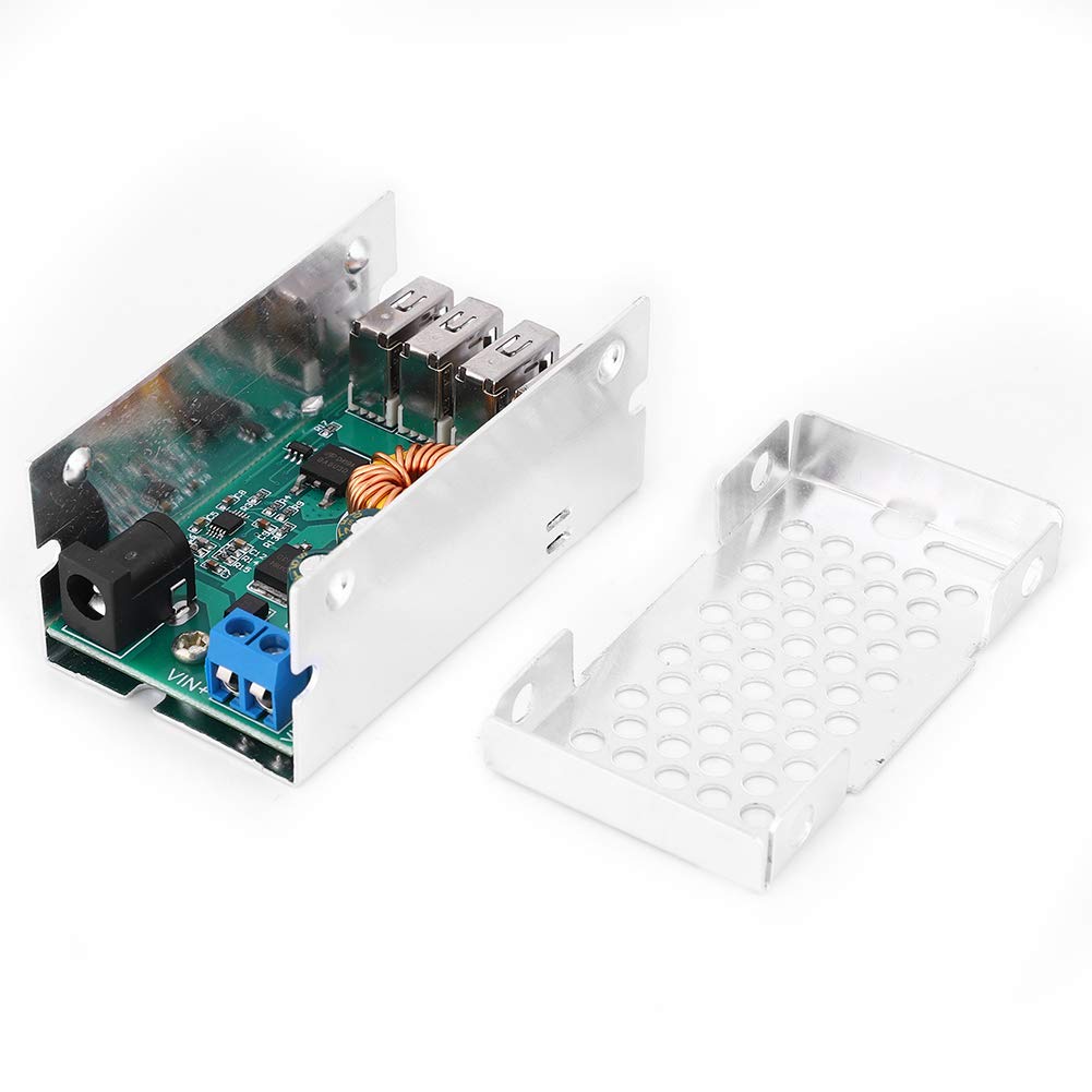 24V/12V to 5V 5A 4 USB Output Step Down Power Supply Module Buck Converter Voltage Regulator with Aluminum Shell