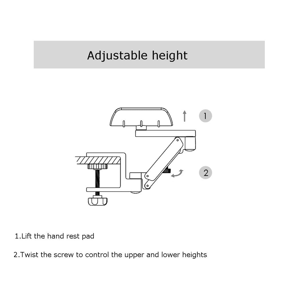 Ergonomic Arm Support for Desk Office Rotating Mouse Arm Rest Mouse Pad Clamp-On Mouse Shelf Desk Hand Rest for Computer Table Arm Support Mouse Pad