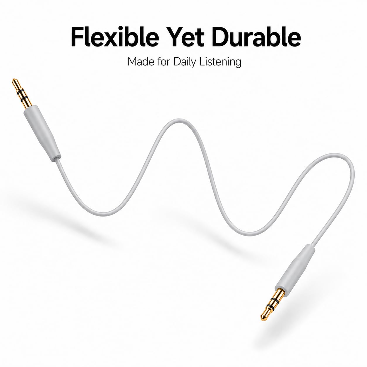 EARLA TEC Replacement Audio Cable Cord Extension Wire for Bose QuietComfort QC25 QC35 Headphones with in line Mic Volume Control (No mic Grey)