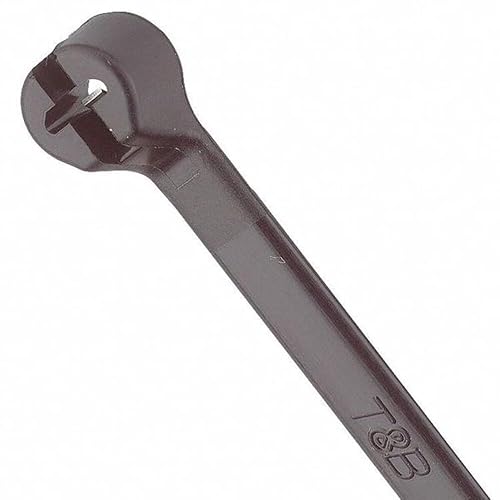 Ty-Rap TY5253MX Cable Tie, 50lb 11.6" Length, Ultraviolet Resistant, Black Nylon with Stainless Steel Locking Device Distributor, Temperature Range