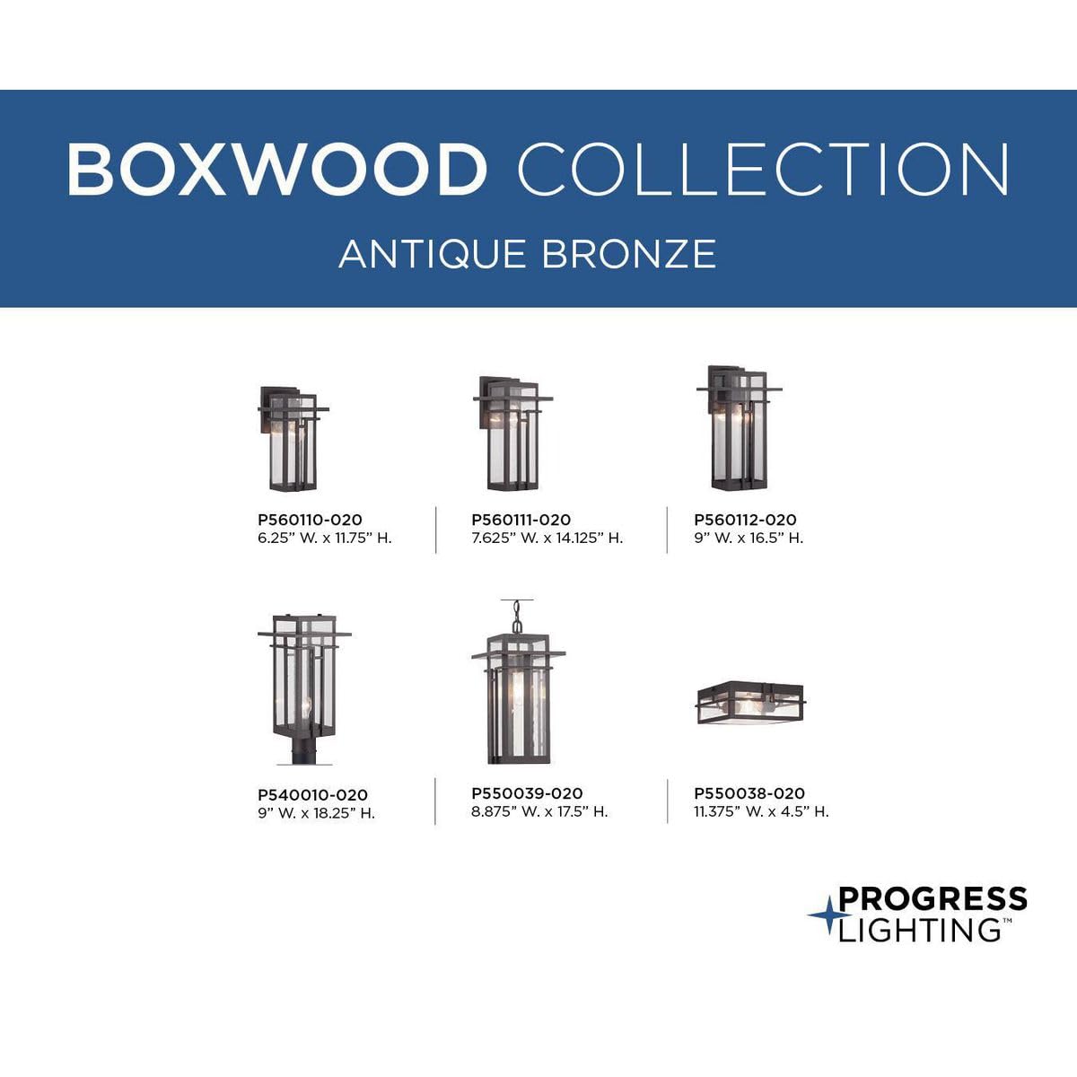 Progress Lighting Boxwood Collection 1-Light Clear Seeded Glass Craftsman Outdoor Hanging Lantern Light Antique Bronze