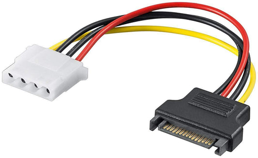 Manhattan 6" 4-pin Molex Female to 15-pin SATA Male Power Cable