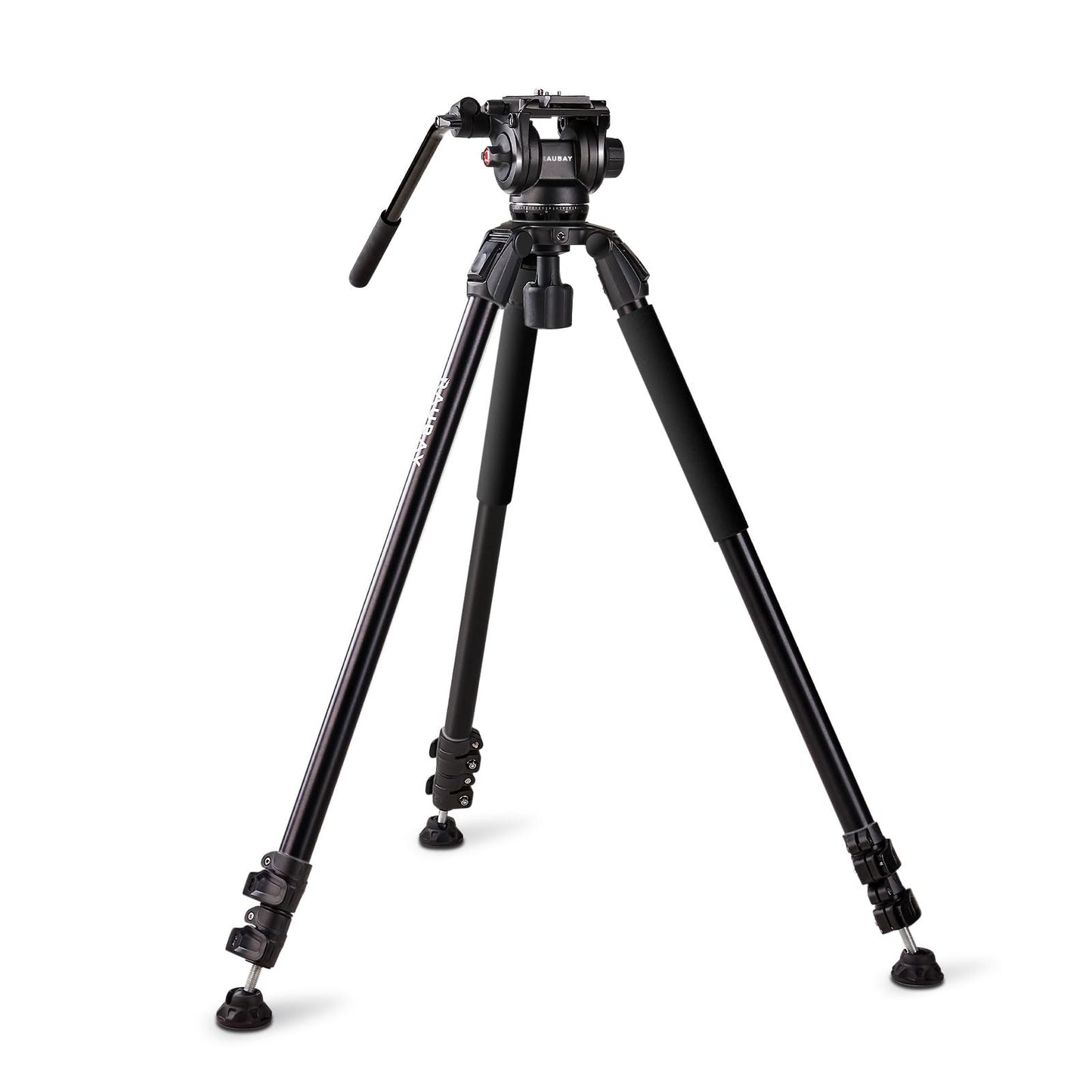RAUBAY 70.8" Video Camera Tripod, Heavy Duty Tripods Stand with 360° Pan & 165° Tilt Fluid Head, 75mm Bowl Base, Aluminum Single Tube Legs, QR Plate