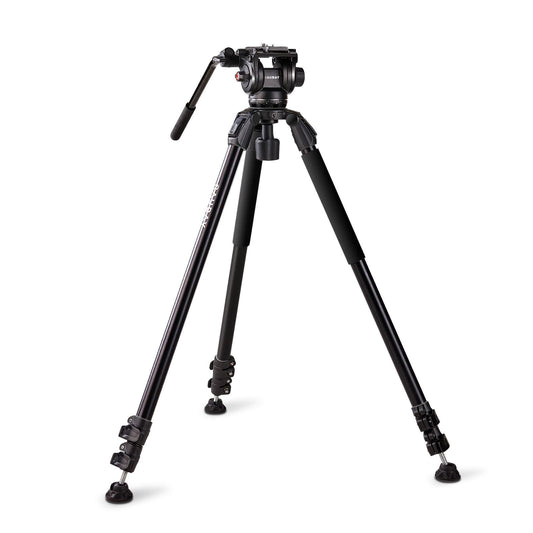 RAUBAY 70.8" Video Camera Tripod, Heavy Duty Tripods Stand with 360° Pan & 165° Tilt Fluid Head, 75mm Bowl Base, Aluminum Single Tube Legs, QR Plate