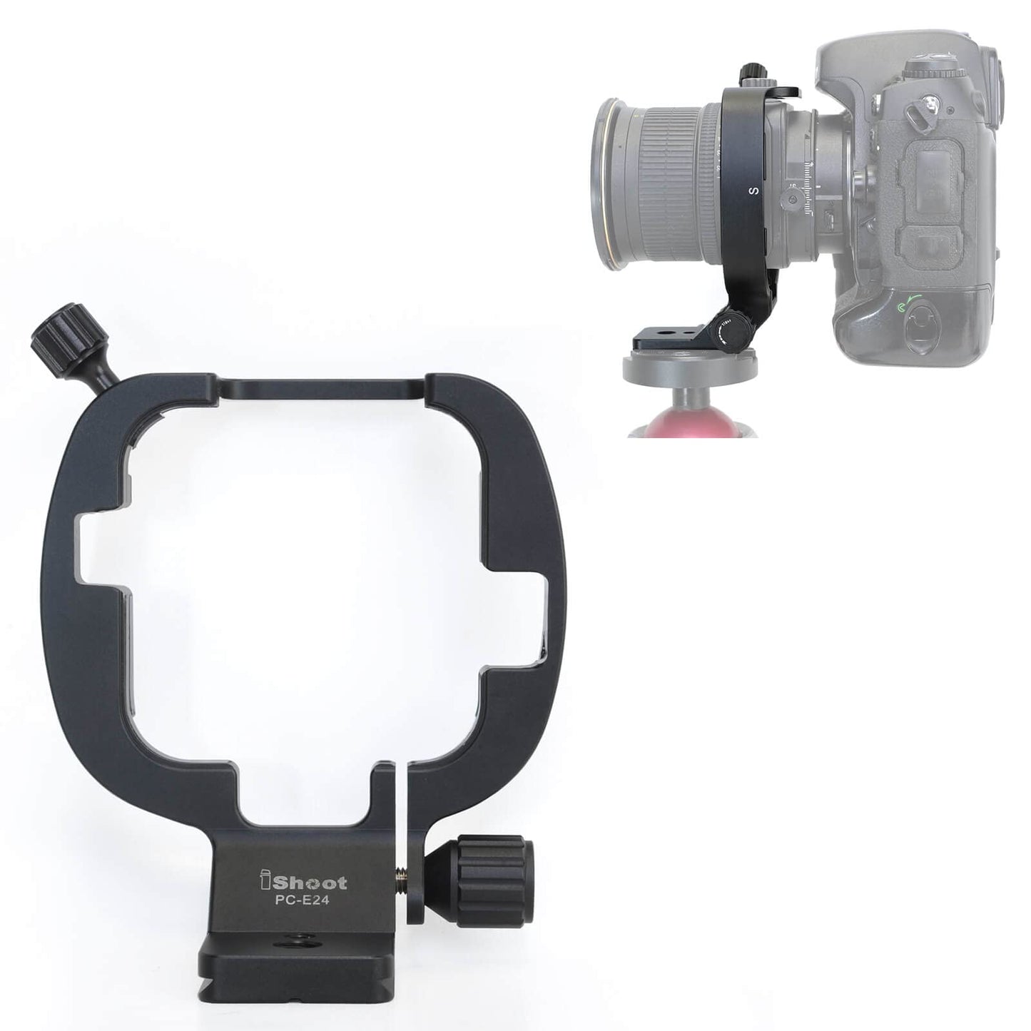 iShoot Tripod Mount Ring, Lens Collar Holder Compatible with Nikon PC-E Micro NIKKOR 45mm f/2.8D ED and 24mm f/3.5D ED Tilt-Shift Lens, Built-in