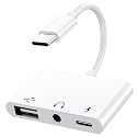 USB C to USB Adapter with 3.5mm Headphone Jack and 60W PD Fast Charging, OTG Cable Adapter, Type C to Audio Splitter for i-Phone 17/16/15 Sam-sung