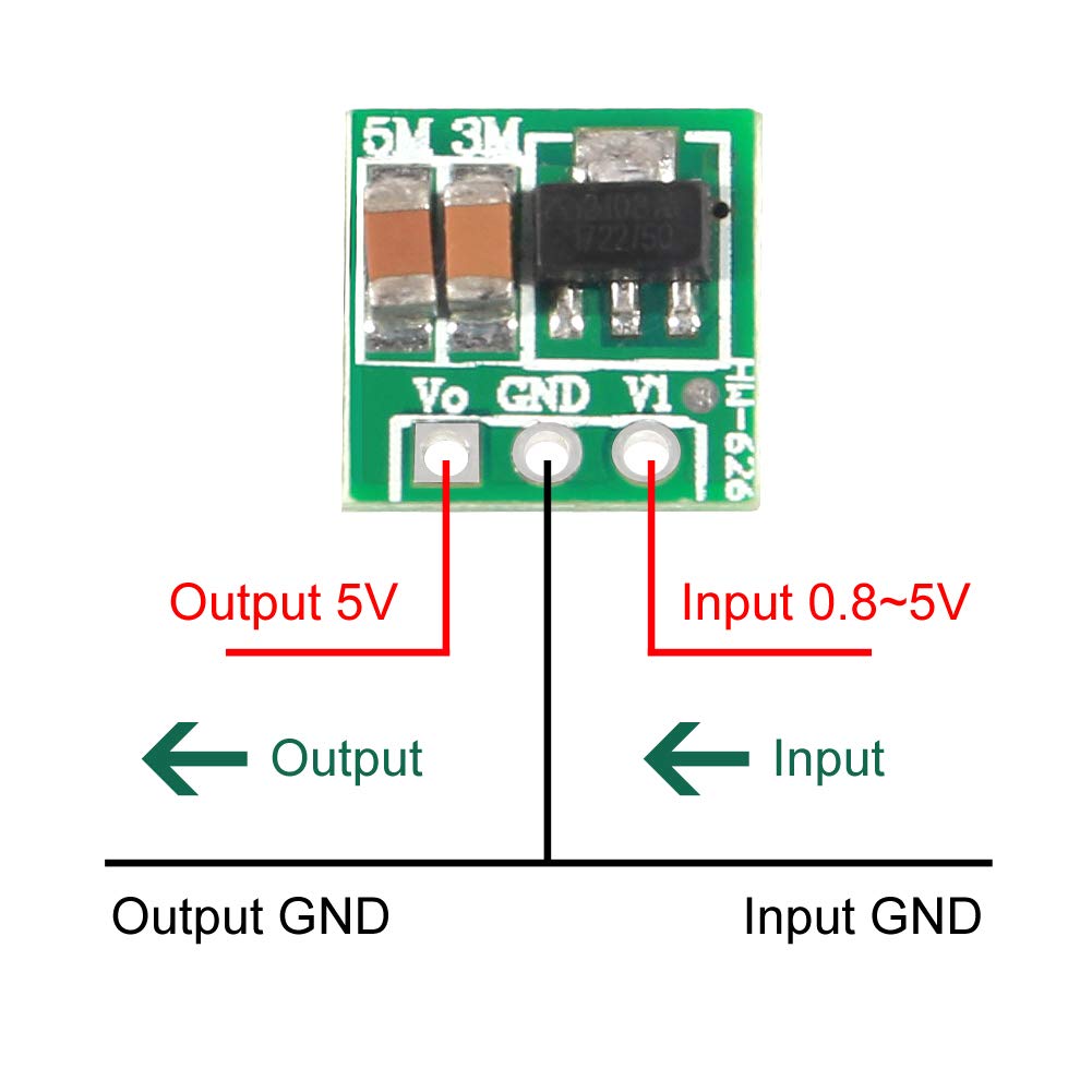 AITRIP 10PCS DC-DC Boost Converter Module, 0.9-5V to 5V Step Up Power Module Voltage Boost Converter Board